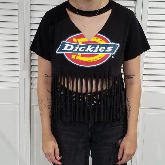 Upcycled custom cut Dickies tshirt - Picture 2 of 7